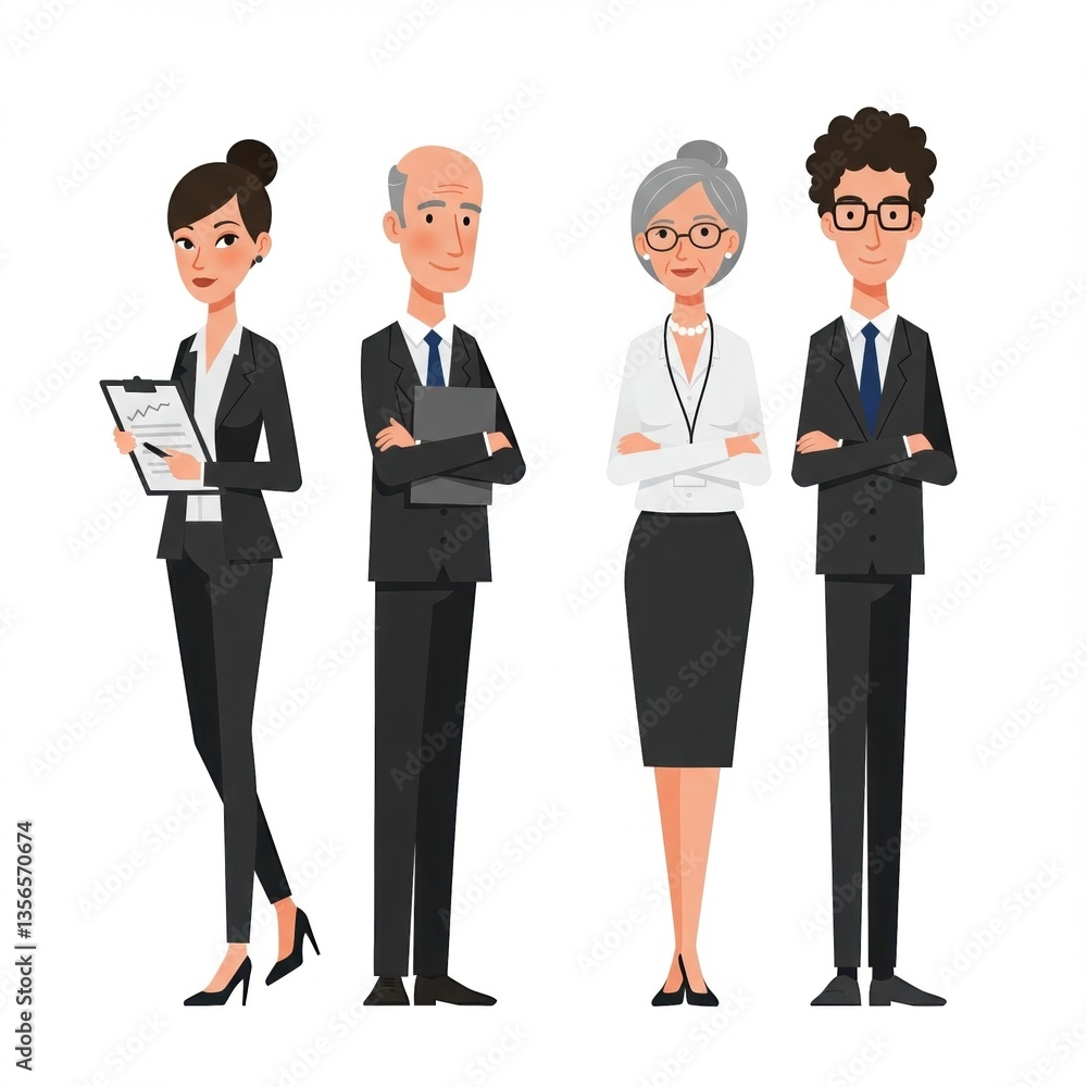 Professional Business People Set with Diverse Characters for Corporate Illustrations and Office Projects Professional Business People Set with Diverse Characters for Corporate Illustrations and Office Projects