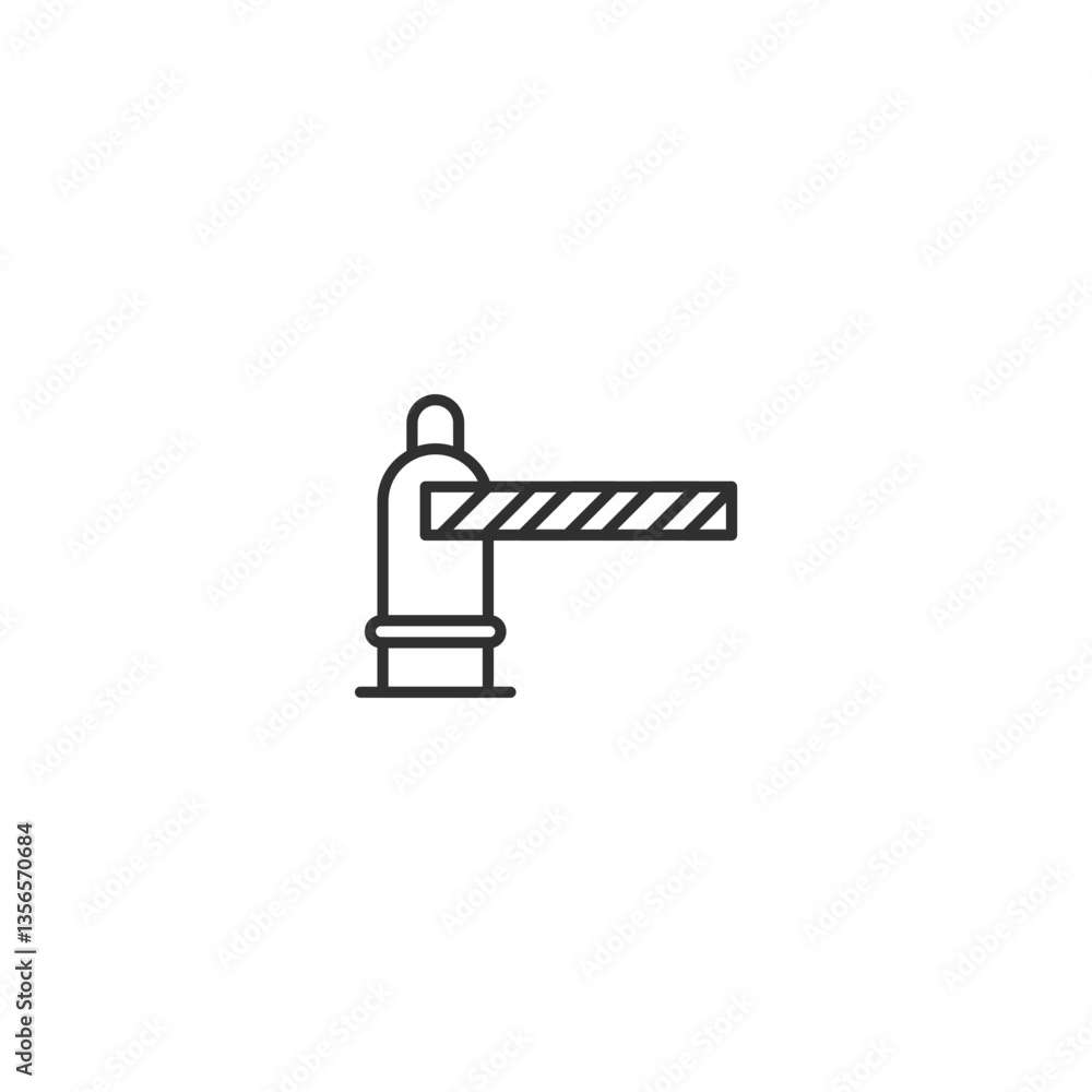 Simple linear parking barrier icon for security and access control. Simple linear parking barrier icon for security and access control.