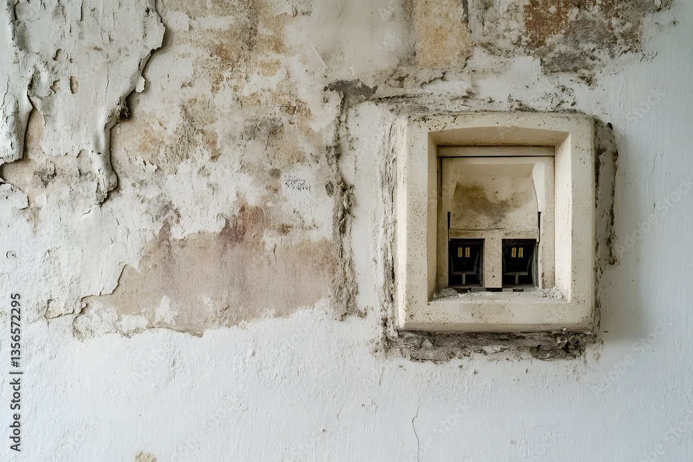 Old Damaged Wall with Dirty Electrical Outlet Old Damaged Wall with Dirty Electrical Outlet