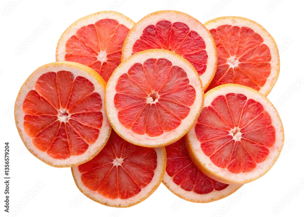 A Stack of Juicy Red Grapefruit Slices on White Background Fresh Citrus Fruit Healthy Eating Vitamins Breakfast Snack A Stack of Juicy Red Grapefruit Slices on White Background Fresh Citrus Fruit Healthy Eating Vitamins Breakfast Snack