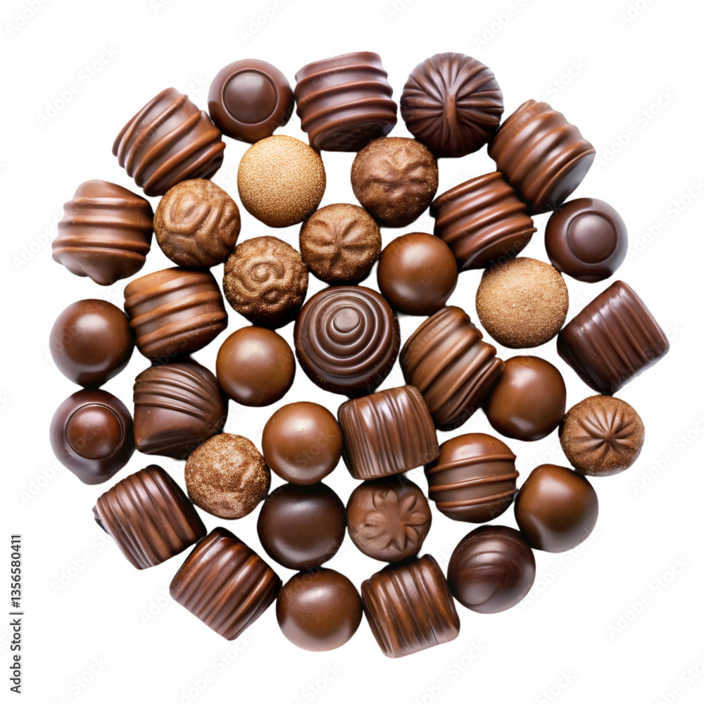 Chocolate candies isolated on transparent background Chocolate candies isolated on transparent background