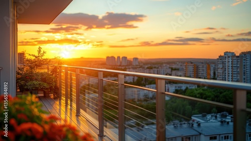 Wallpaper Mural Sunset view from a modern balcony Torontodigital.ca