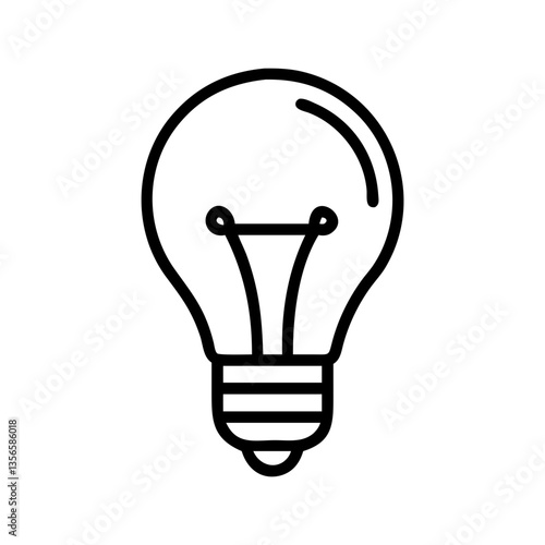 Light Bulb Icon Illustration in Minimalist Style  