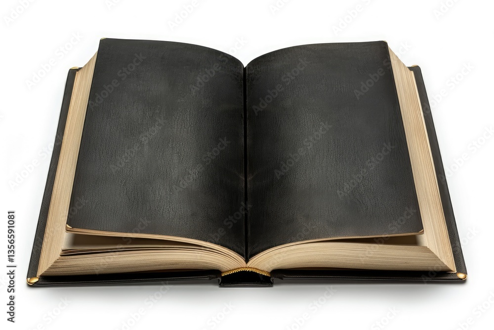 Flawless Image of Black Book Isolated on White Background Flawless Image of Black Book Isolated on White Background