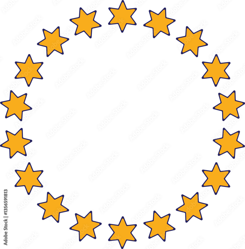 Vector Illustration of Circular Stars on White Background Vector Illustration of Circular Stars on White Background