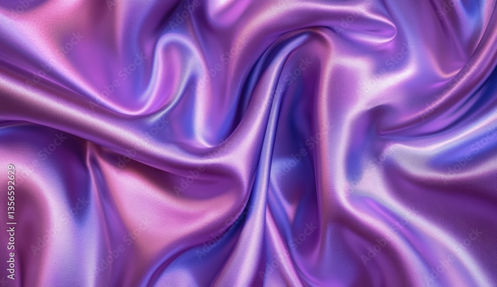 Obraz premium Fluid, iridescent purple silk fabric drapes
