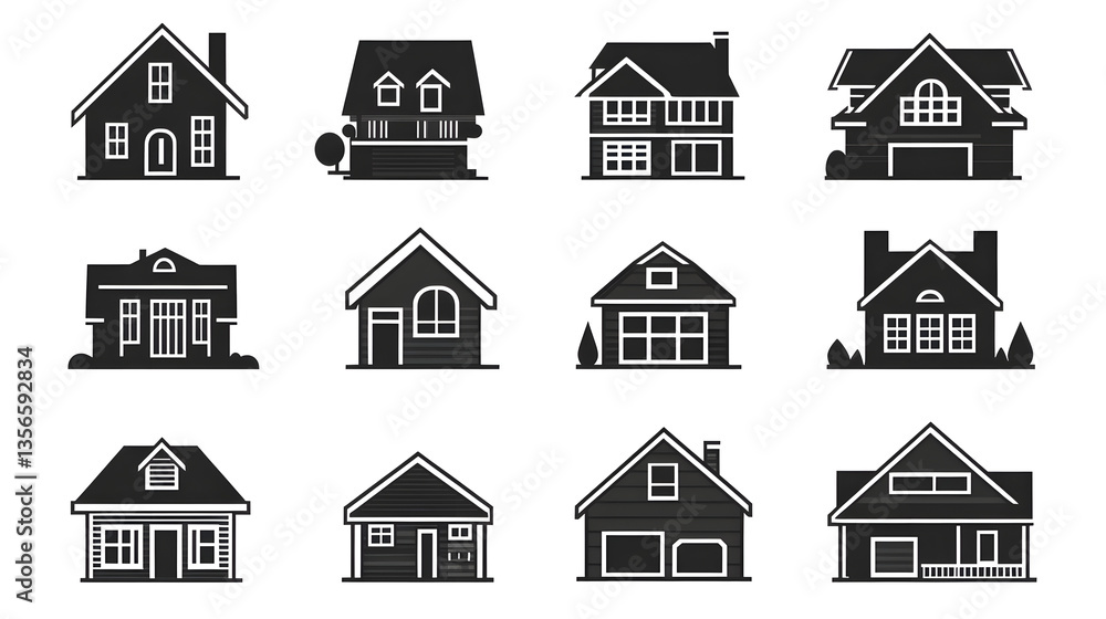 Fototapeta premium set of houses icons,set of house icons,house icons set.
