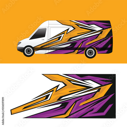 vector design decal wrap body car van cargo company delivery. liver decal for company brand
