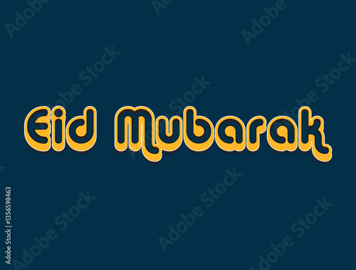 Arabic Typography Eid Mubarak Eid Al-Adha Eid Saeed , Eid Al-Fitr text Calligraphy 