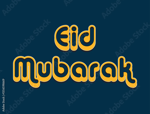 Arabic Typography Eid Mubarak Eid Al-Adha Eid Saeed , Eid Al-Fitr text Calligraphy 