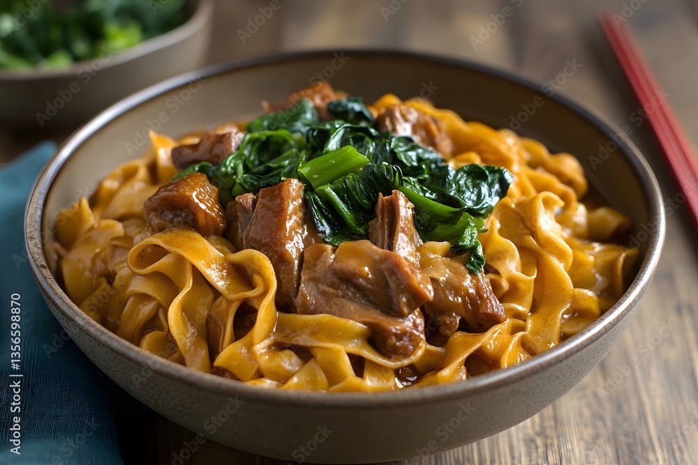 Delicious Braised Beef Noodles with Spinach Asian Cuisine Delicious Braised Beef Noodles with Spinach Asian Cuisine