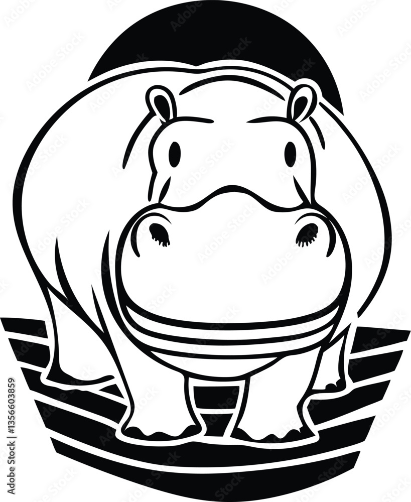 Fototapeta premium vector illustration of cartoon rhino