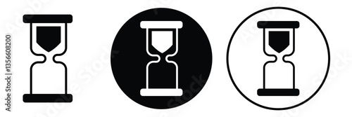 Sand watch i adobe stockon set. Hourglass symbol. Flat vector illustration. Sandglass logo.