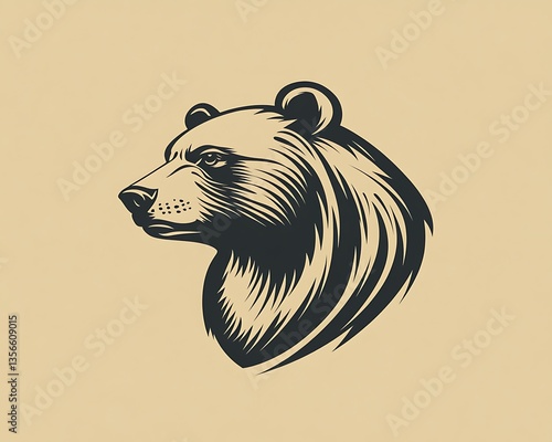 A stylized illustration showing the side profile of a bear head