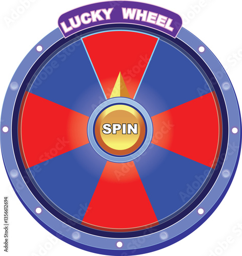 Colorful wheel of fortune. Slots or casino element design. Spinning lucky roulette vector illustration.  daily login bonus. Jackpot