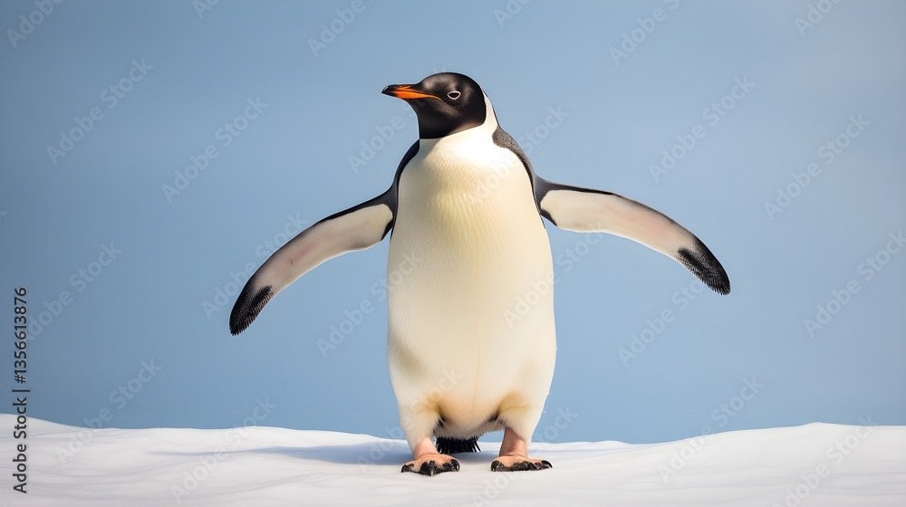 Fototapeta premium A whimsical penguin striking a funny pose