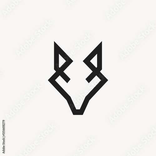 Wolf head minimalist geometric logo vector.