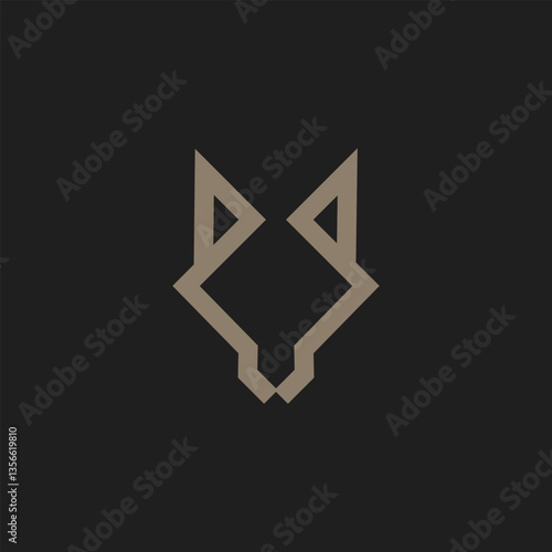 Wolf head minimalist geometric logo vector.
