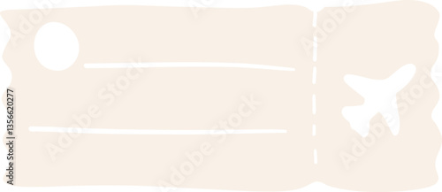 Illustration of Travel Ticket with Airplane Icon