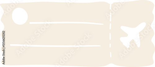 Illustration of Travel Ticket with Airplane Icon