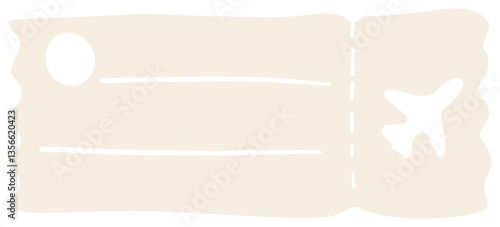 Illustration of Travel Ticket with Airplane Icon