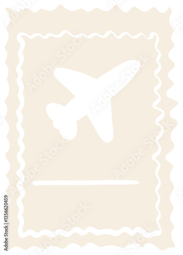 Vintage Airplane Stamp Design