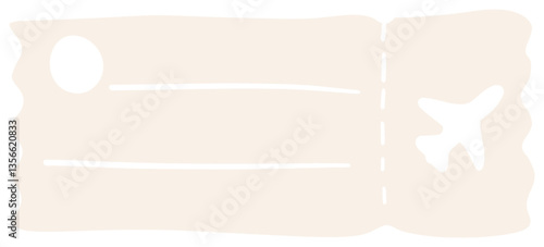 Illustration of Travel Ticket with Airplane Icon