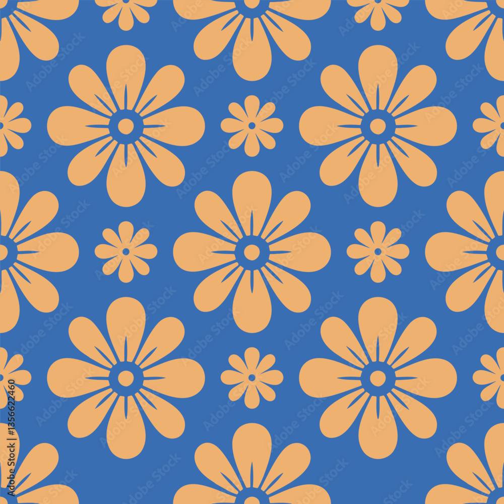 Retro floral tile pattern. Vector illustration pattern background. Retro floral tile pattern. Vector illustration pattern background.