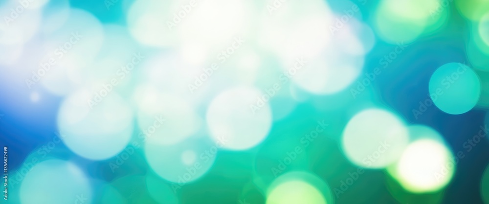 Obraz premium Bokeh Defocused Green blue white light abstract background