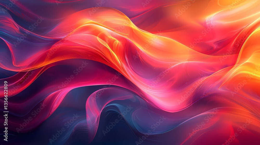 Obraz premium Abstract fiery wave pattern, vibrant colors, dynamic flow