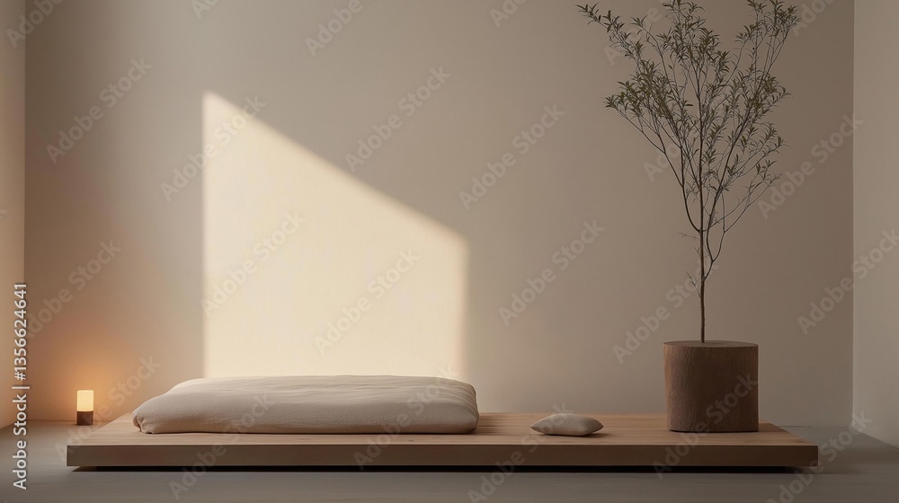 Modern and minimalistic room with a minimalist design. the room has a white wall on the left side and a wooden floor on the right side. Modern and minimalistic room with a minimalist design. the room has a white wall on the left side and a wooden floor on the right side.