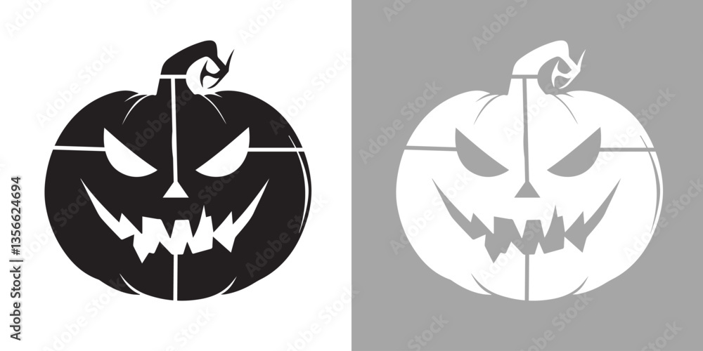 Fototapeta premium Halloween Pumpkin Stencil | Jack-O'-Lantern DIY Spray Paint & Laser Cut Template