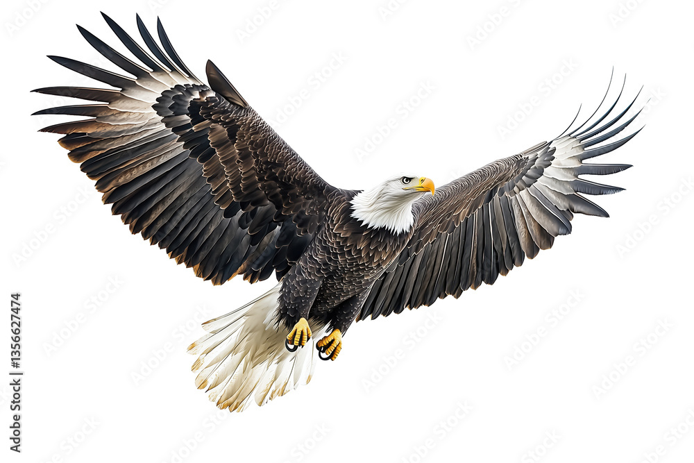 Obraz premium Bald eagle in transparent background