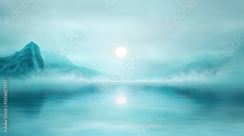Wallpaper Mural Tranquil lake at sunrise a serene and ethereal nature landscape with misty environment Torontodigital.ca