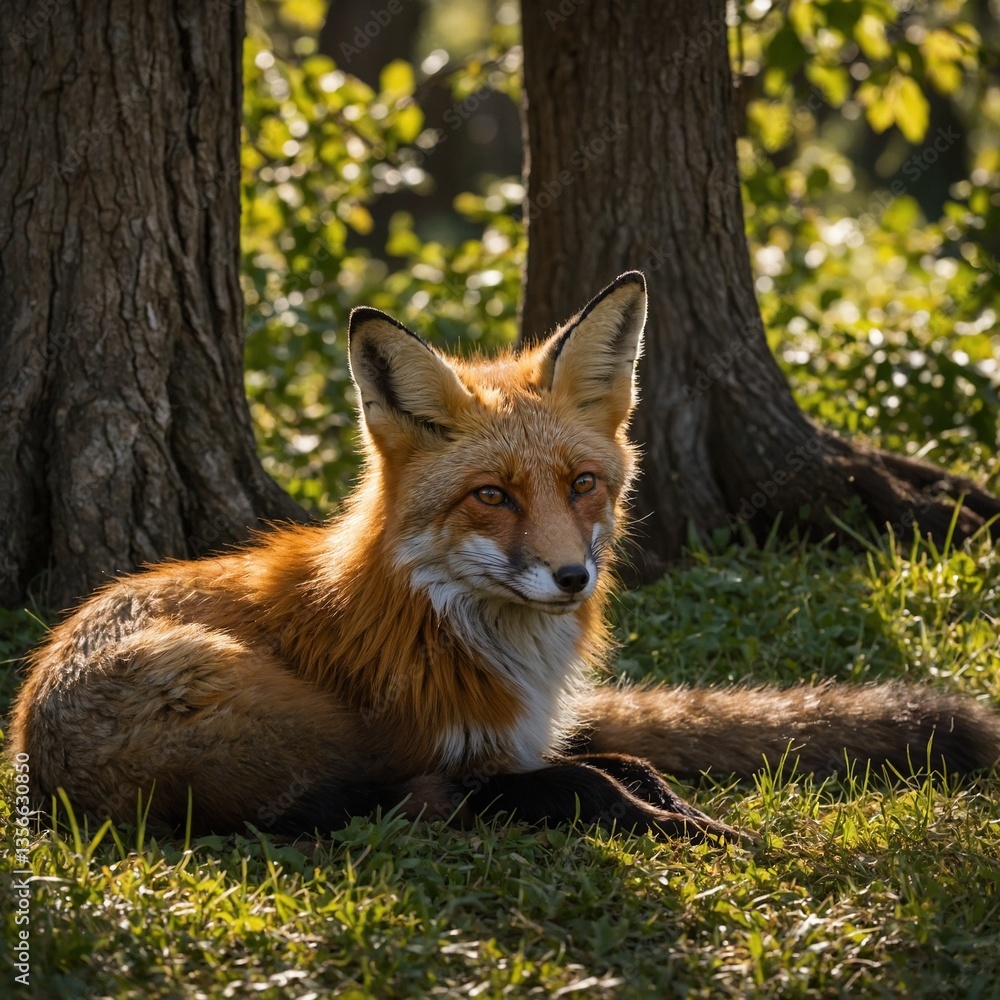 Fototapeta premium red fox in the grass