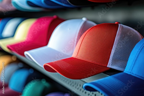 Colorful baseball caps on display (1)