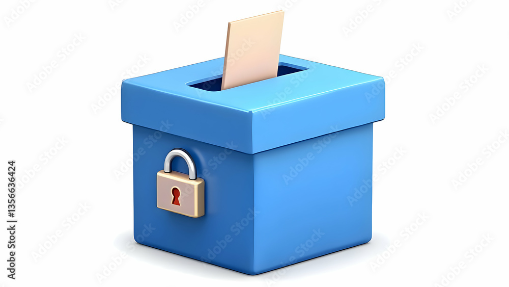 Secure Voting Ballot Box with Paper – Election & Democracy Concept Secure Voting Ballot Box with Paper – Election & Democracy Concept