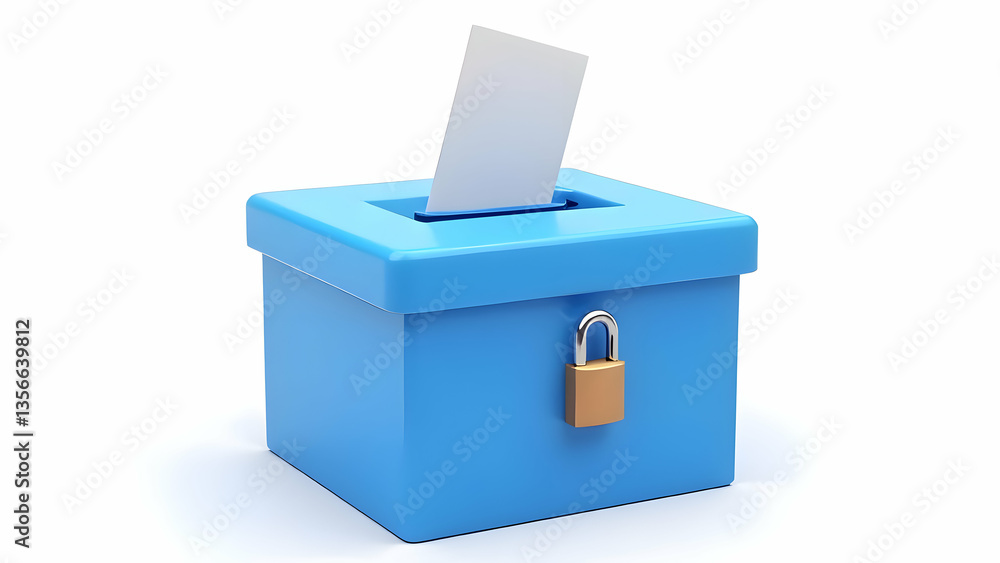 Secure Voting Ballot Box with Paper – Election & Democracy Concept Secure Voting Ballot Box with Paper – Election & Democracy Concept