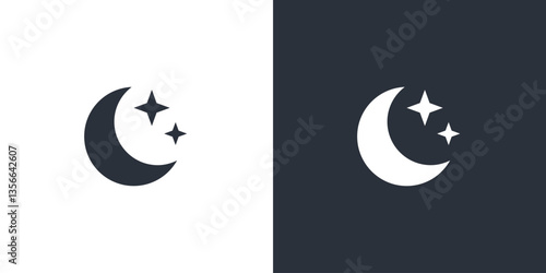 Day and Night Mode Icon. Sun and Moon Symbol for Light and Dark Mode Switch.