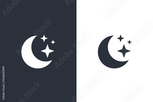 Day and Night Mode Icon. Sun and Moon Symbol for Light and Dark Mode Switch.