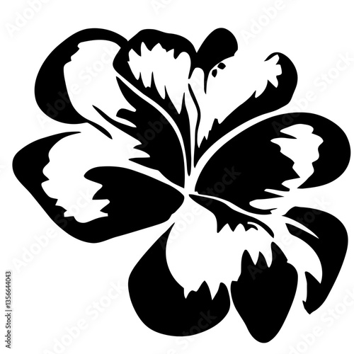 Hibiscus Flower Silhouette SVG, Vector file