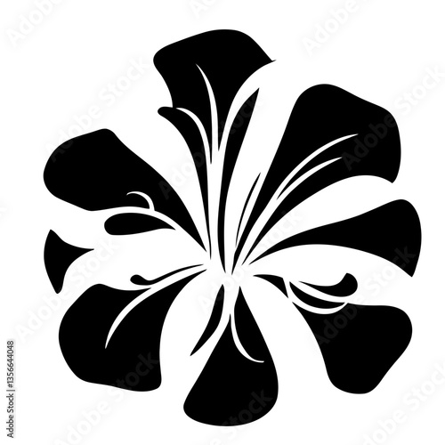 Tropical Flower Silhouette SVG, Vector file
