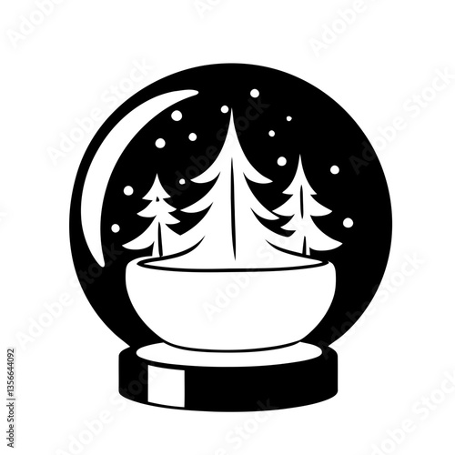 The glass ball, Winter Christmas Ball SVG, Snow Ball, Christmas Sphere SVG, Vector