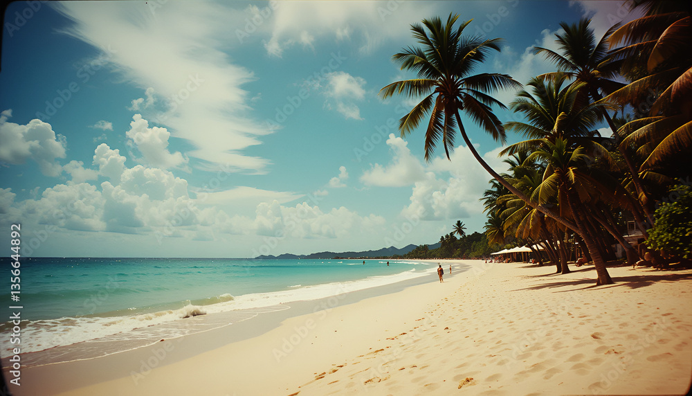 Obraz premium tropical beach with palm trees