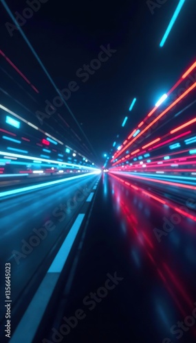 Abstract futuristic speed motion blur background with light streaks and digital technology elements,  digital abstract,  background