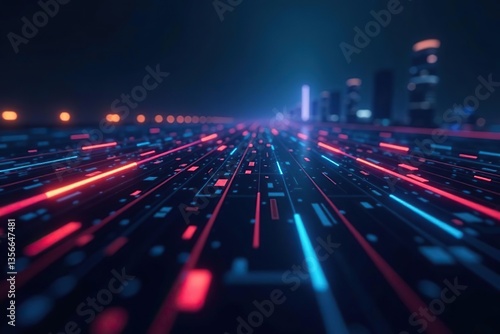 Abstract digital technology background with futuristic glowing lines and light effects,  futuristic,  futuristic
