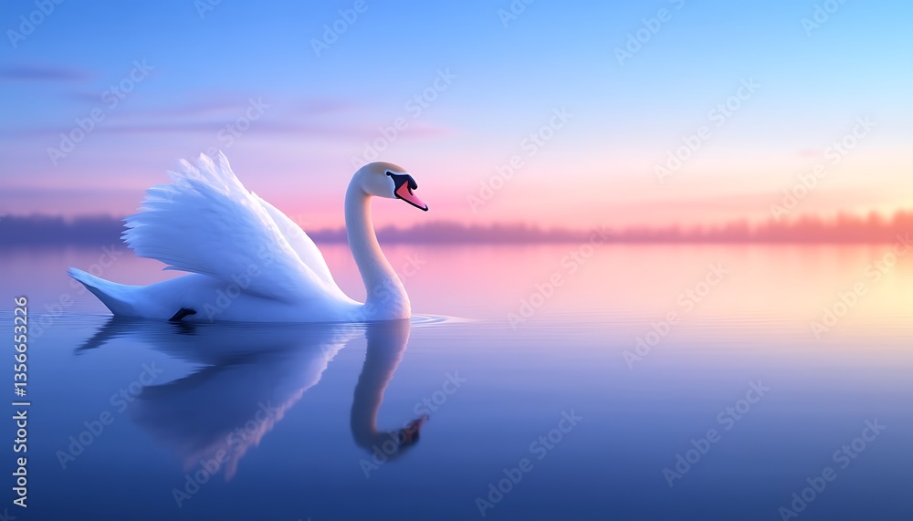 Fototapeta premium swans in the lake