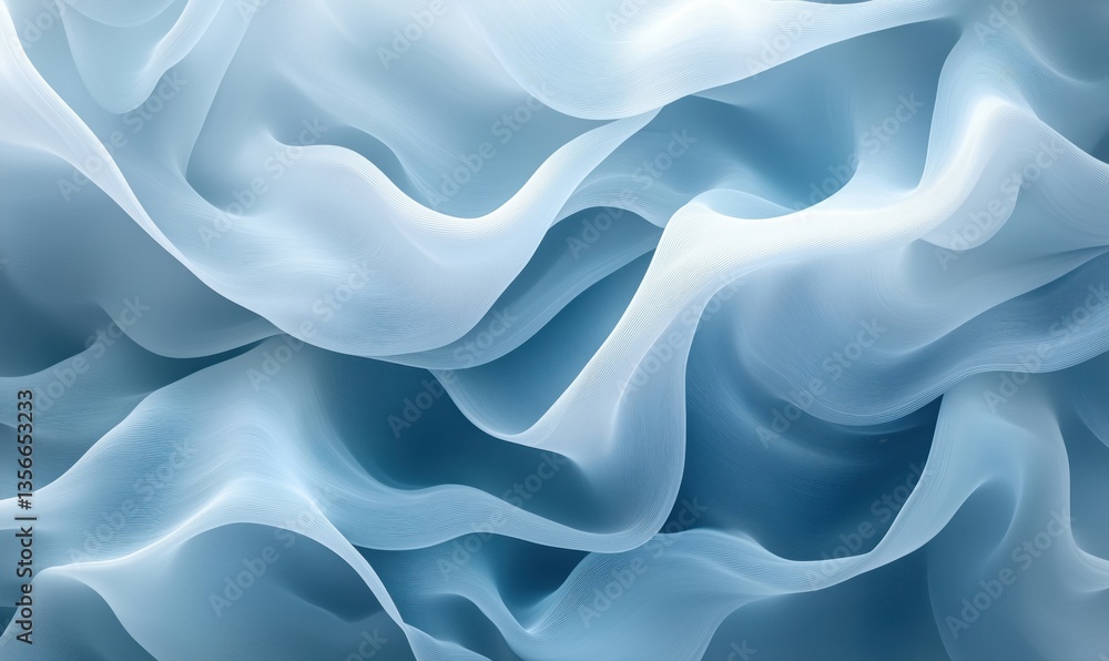Obraz premium Abstract blue waves with soft flowing textures and gradients for modern design