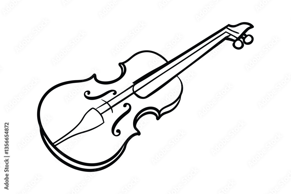 Obraz premium Line art vector illustration of a violin.eps