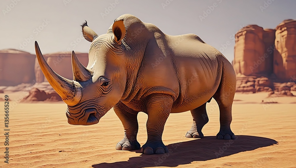 Fototapeta premium Rhino in the Desert